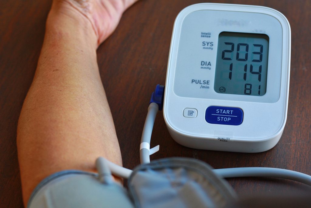 How many at-home checks does it take to diagnose high blood pressure?